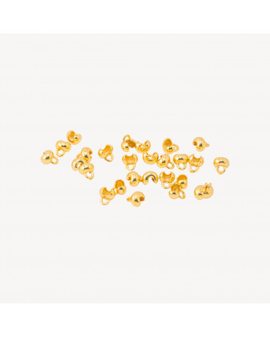 Coprinodo Finale In Argento 925 Sfera Aperta 4mm Con Anellini 5gr 25pz Circa Dorato-DIY 925 Silberverschluss | Worldofjewel.com