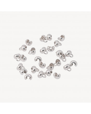 Coprinodo Finale In Argento 925 Sfera Aperta 4mm Con Anellini 5gr 25pz Circa Rodiato-DIY 925 Silberverschluss | Worldofjewel.com