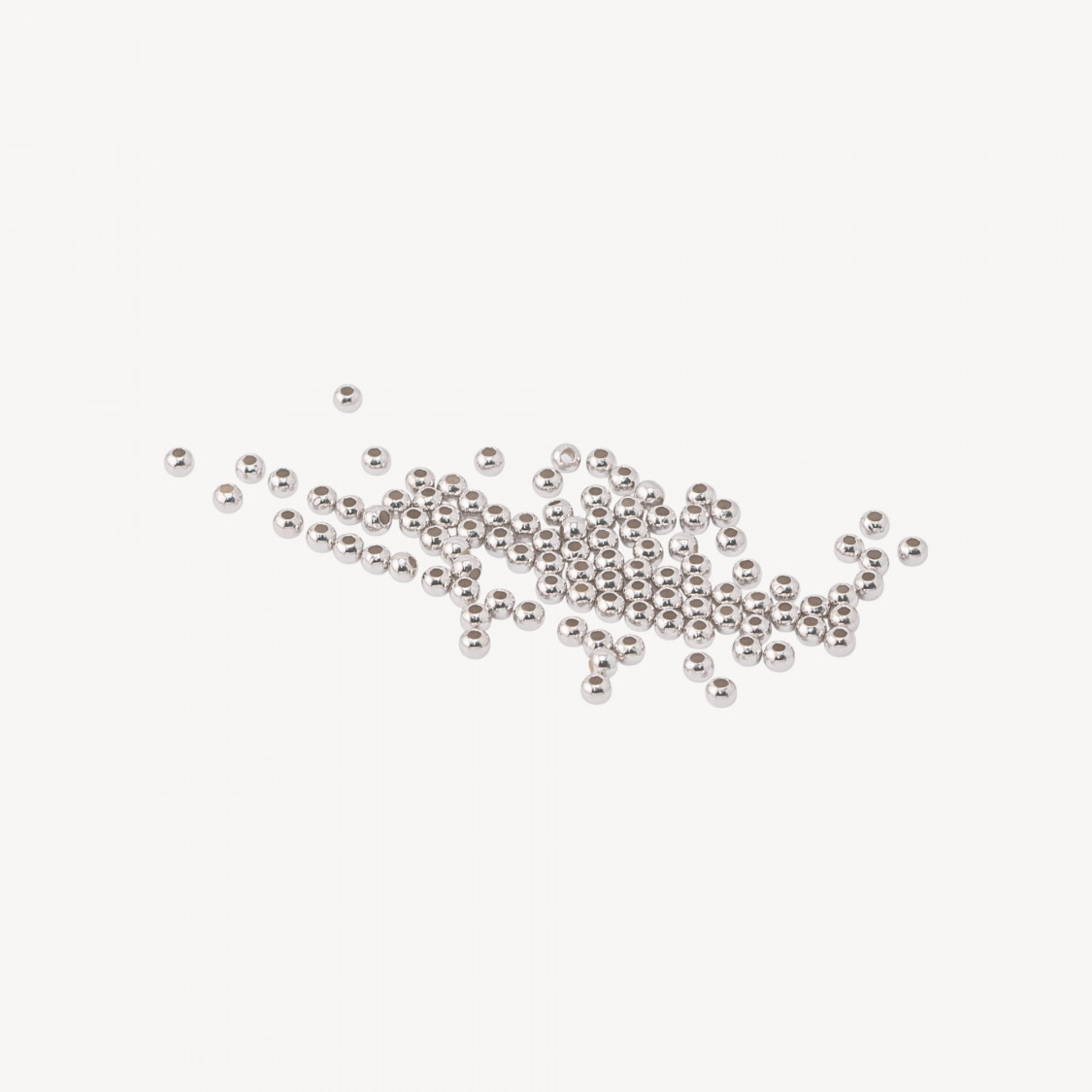 Perles d'espacement sphériques en argent 925 de 2 mm, plaquées rhodium-FISSURES | Worldofjewel.com