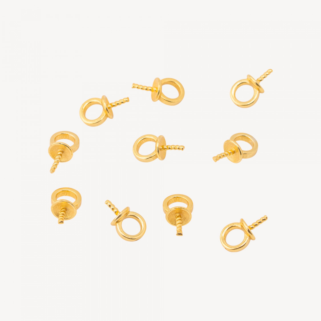 Gancio Pendente Finale In Argento 925 Anellino Da 5mm Coppetta Da 4mm Filo 0,8mm 10pz Circa Dorato-DIY 925 Silberverschluss | Worldofjewel.com