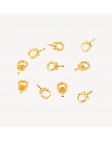 Gancio Pendente Finale In Argento 925 Anellino Da 5mm Coppetta Da 4mm Filo 0,8mm 10pz Circa Dorato-DIY 925 Silberverschluss | Worldofjewel.com