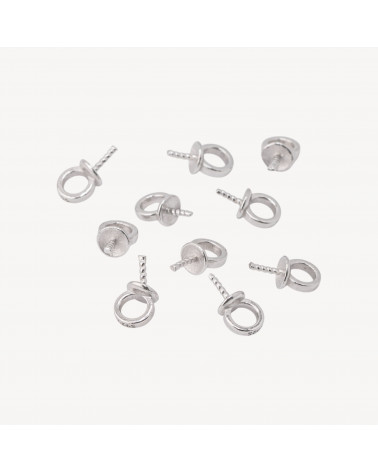 Gancio Pendente Finale In Argento 925 Anellino Da 5mm Coppetta Da 4mm Filo 0,8mm 10pz Circa Rodiato-DIY 925 Silberverschluss | Worldofjewel.com