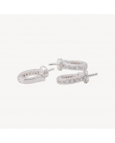 Gancio Pendente Finale In Argento 925 Apribile Con Zirconi 7,5x10mm 5pz Rodiato-DIY 925 Silberverschluss | Worldofjewel.com