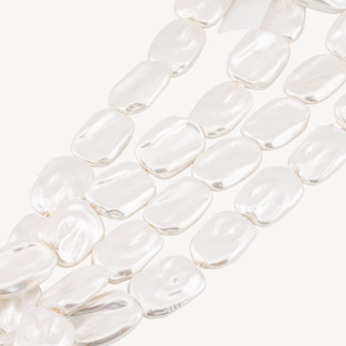 18x22mm Flat Baroque White Mallorca Pearls