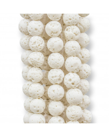 Pietra Lavica Bianca Tondo Liscio 8mm-BIANCA | Worldofjewel.com