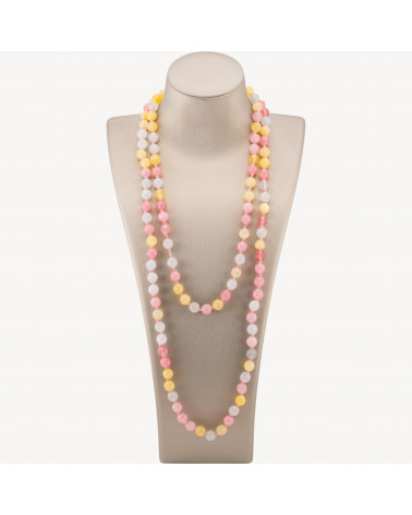 Collana Bijoux Charlestone Di Pietre Dure 8mm Annodate 120cm Multicolor-COLLANE DI PIETRE DURE | Worldofjewel.com