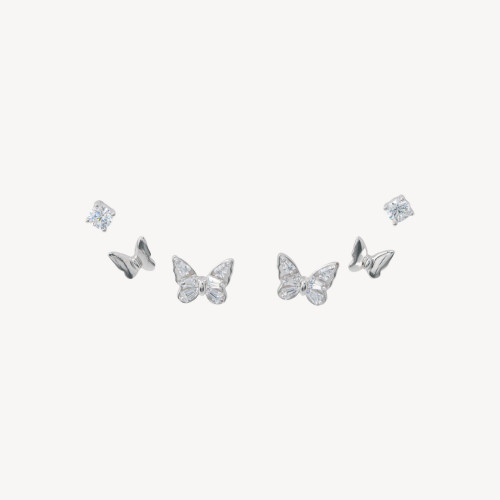 925 Silver Earrings with Zirconia MOD1584 Rhodium Plated