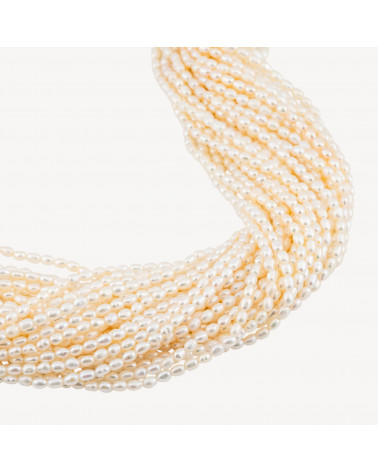 Perle Di Fiume Microperle Chicco Di Riso 3,2-3,6mm AAA Bianco-MICRO PERLES DE RIVIÈRE D'EAU DOUCE NATURELLES | Worldofjewel.com