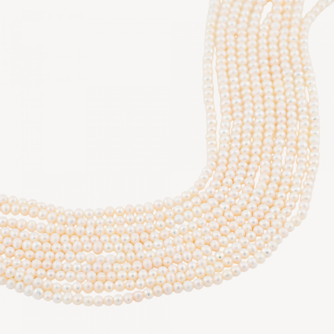 Perle Di Fiume Tondo 3,2-3,6mm AAA Bianco-PERLES DE RIVIÈRE HAUTE SÉLECTION | Worldofjewel.com