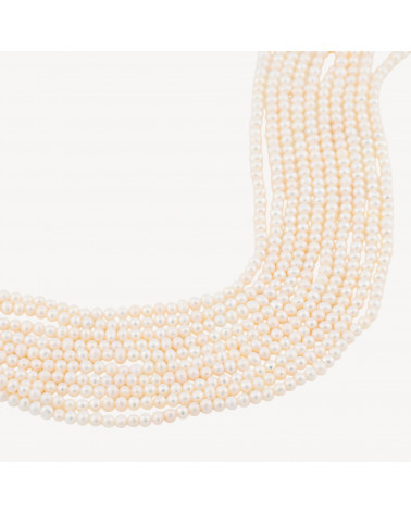 Perle Di Fiume Tondo 3,2-3,6mm AAA Bianco-PERLES DE RIVIÈRE HAUTE SÉLECTION | Worldofjewel.com