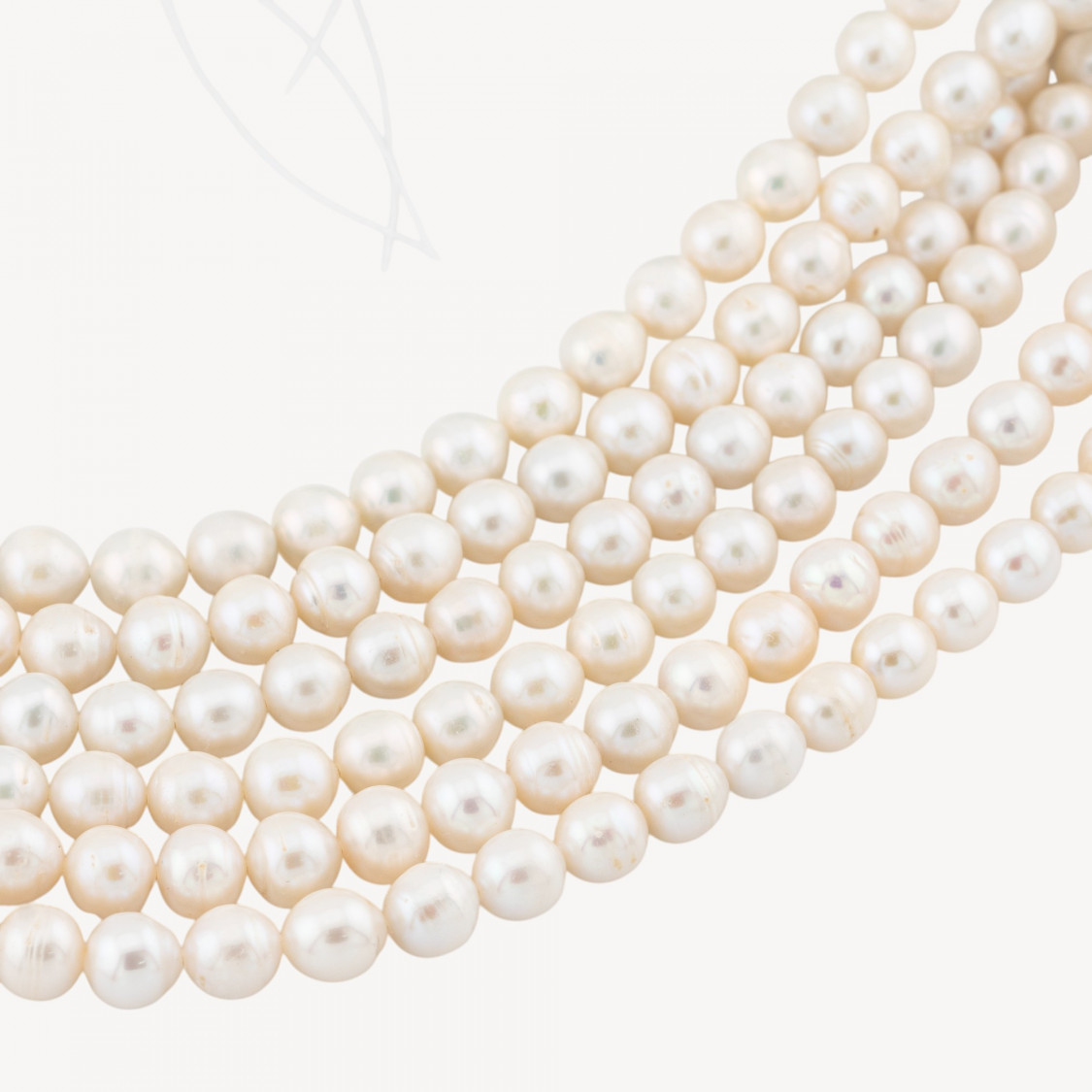 Perle Di Fiume Tondo 7-8mm A+ Rigato E Goccina Bianco-PERLES DE RIVIÈRE RONDES ET SEMI-RONDES | Worldofjewel.com