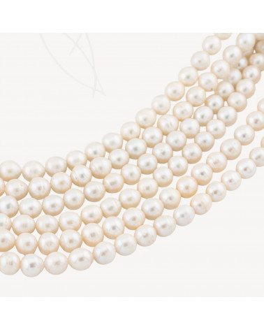 Perle Di Fiume Tonde 7-8mm A+ Rigato E Goccina Bianco-PERLE DI ACQUA DOLCE 6-10MM PERLE NATURALI | Worldofjewel.com