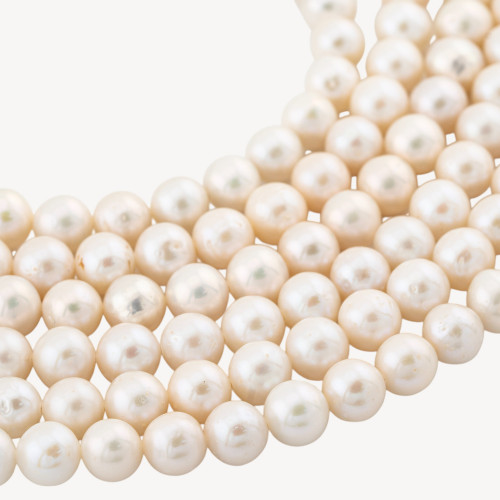 Perle Di Fiume Tonde 7-8mm AA+ Bianco-PERLE DI FIUME TONDE E SEMIROUND | Worldofjewel.com