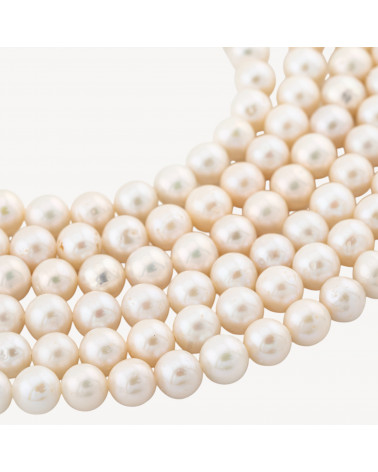 Perle Di Fiume Tondo 7-8mm AA+ Bianco-Runde und halbrunde Flussperlen | Worldofjewel.com