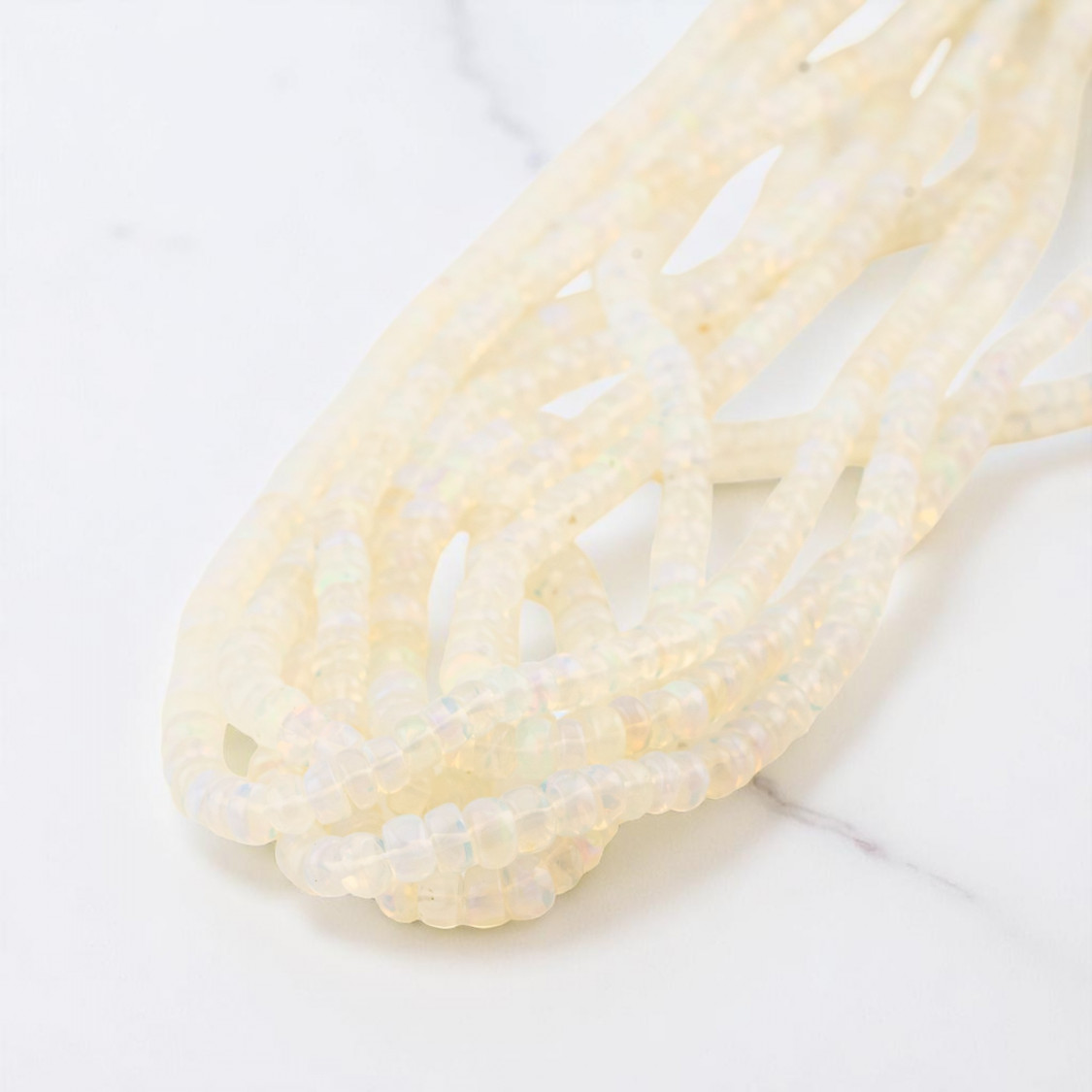 Opale Naturale Perlina Rondelle Lisce Tagliato Artigianalmente Prima Scelta 3,5-5,5mm- OPALE BIANCO | Worldofjewel.com