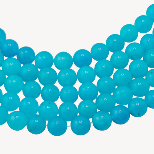 Jadeite Jade Colored Economy Line Smooth Round 10mm Turquoise