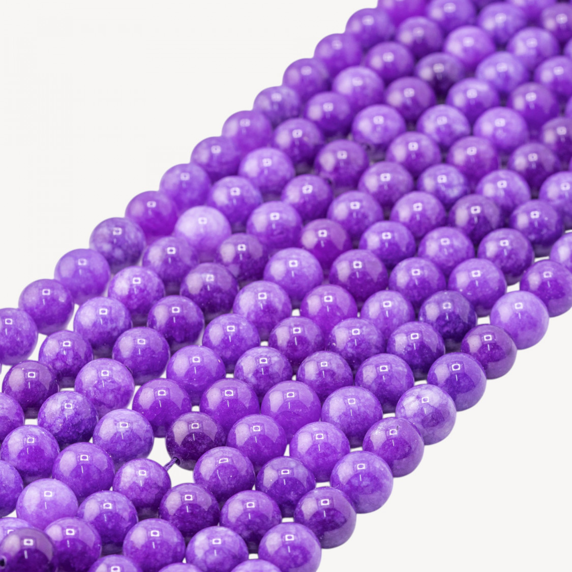 Giada Giadeite Colorata Linea Economica Tondo Liscio 10mm Viola Intenso-LISCIO 10mm | Worldofjewel.com