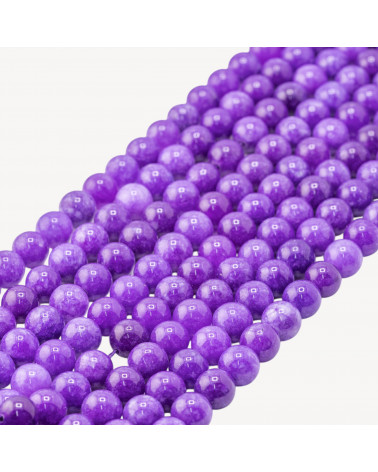 Giada Giadeite Colorata Linea Economica Tondo Liscio 10mm Viola Intenso-LISCIO 10mm | Worldofjewel.com