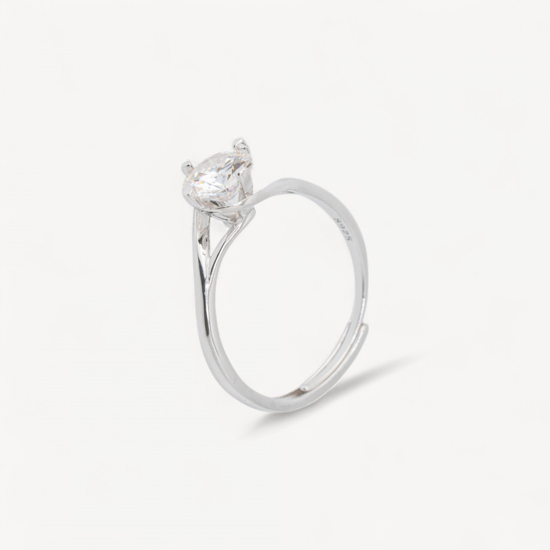 Anello In Argento 925 Con Moissanite MOD1436 Rodiato-ANELLI DI ARGENTO 925 | Worldofjewel.com