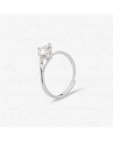 Anello In Argento 925 Con Moissanite MOD1436 Rodiato-ANELLI DI ARGENTO 925 | Worldofjewel.com