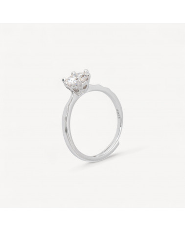 Anello In Argento 925 Con Moissanite MOD1438 Rodiato-ANELLI DI ARGENTO 925 | Worldofjewel.com