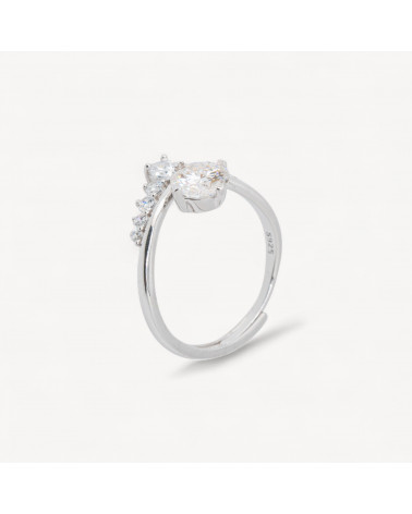 Anello In Argento Con Moissanite MOD1442 Rodiato-ANELLI DI ARGENTO 925 | Worldofjewel.com