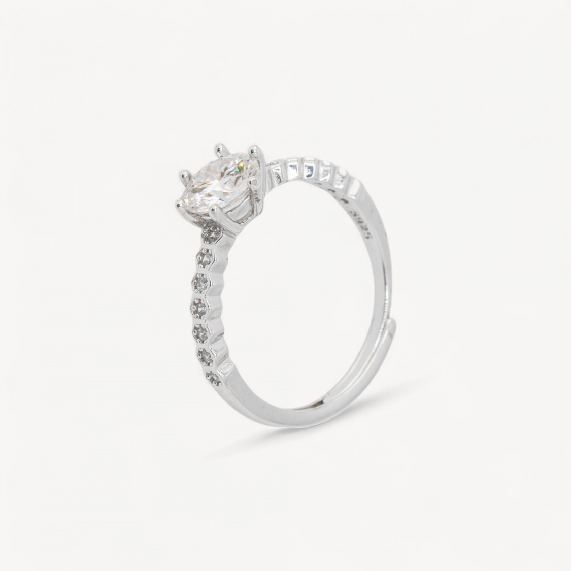 Anello In Argento Con Moissanite MOD1449-ANELLI DI ARGENTO 925 | Worldofjewel.com