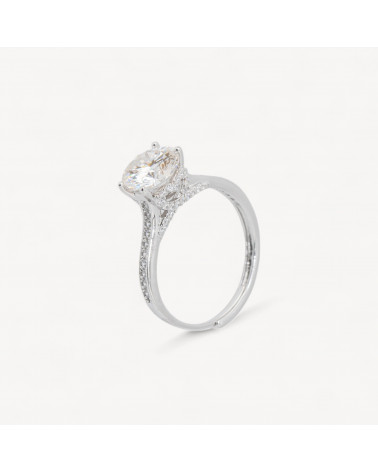 Anello In Argento Con Moissanite MOD1450-ANELLI DI ARGENTO 925 | Worldofjewel.com