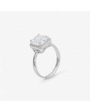 Anello In Argento 925 Con Corindone MOD1496 Rodiato Bianco-ANELLI DI ARGENTO 925 | Worldofjewel.com