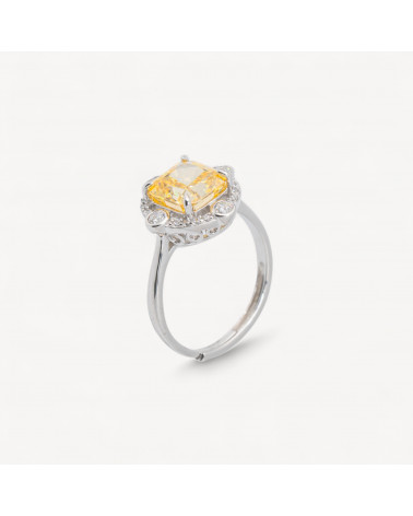 Anello In Argento 925 Con Corindone MOD1503 Rodiato Giallo-ANELLI DI ARGENTO 925 | Worldofjewel.com