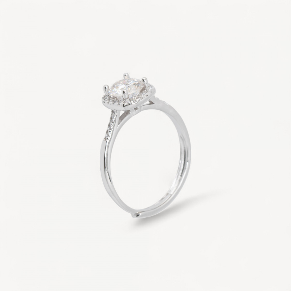 Anello In Argento 925 Con Moissanite MOD1433 Rodiato-ANELLI DI ARGENTO 925 | Worldofjewel.com
