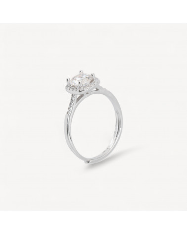 Anello In Argento 925 Con Moissanite MOD1433 Rodiato-ANELLI DI ARGENTO 925 | Worldofjewel.com