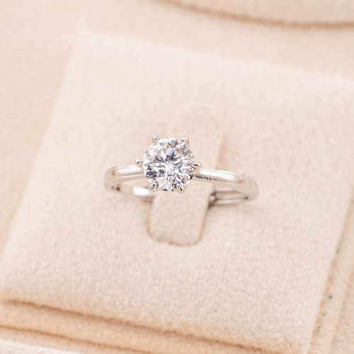 925 Silver Ring with Moissanite MOD1435 Rhodium Plated