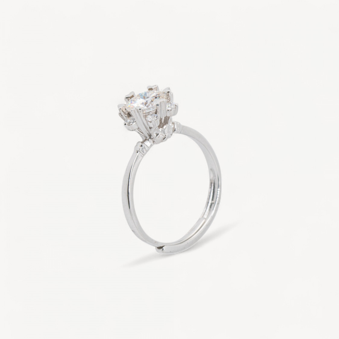 Anello In Argento 925 Con Moissanite MOD1439 Rodiato-ANELLI DI ARGENTO 925 | Worldofjewel.com