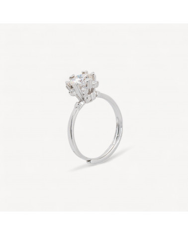 Anello In Argento 925 Con Moissanite MOD1439 Rodiato-ANELLI DI ARGENTO 925 | Worldofjewel.com