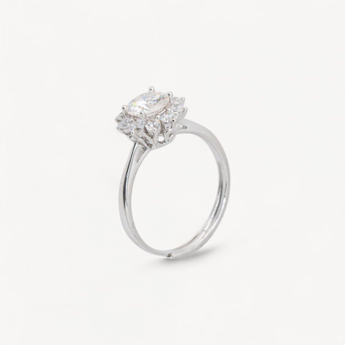 Anello In Argento 925 Con Moissanite MOD1447 Rodiato-ANELLI DI ARGENTO 925 | Worldofjewel.com