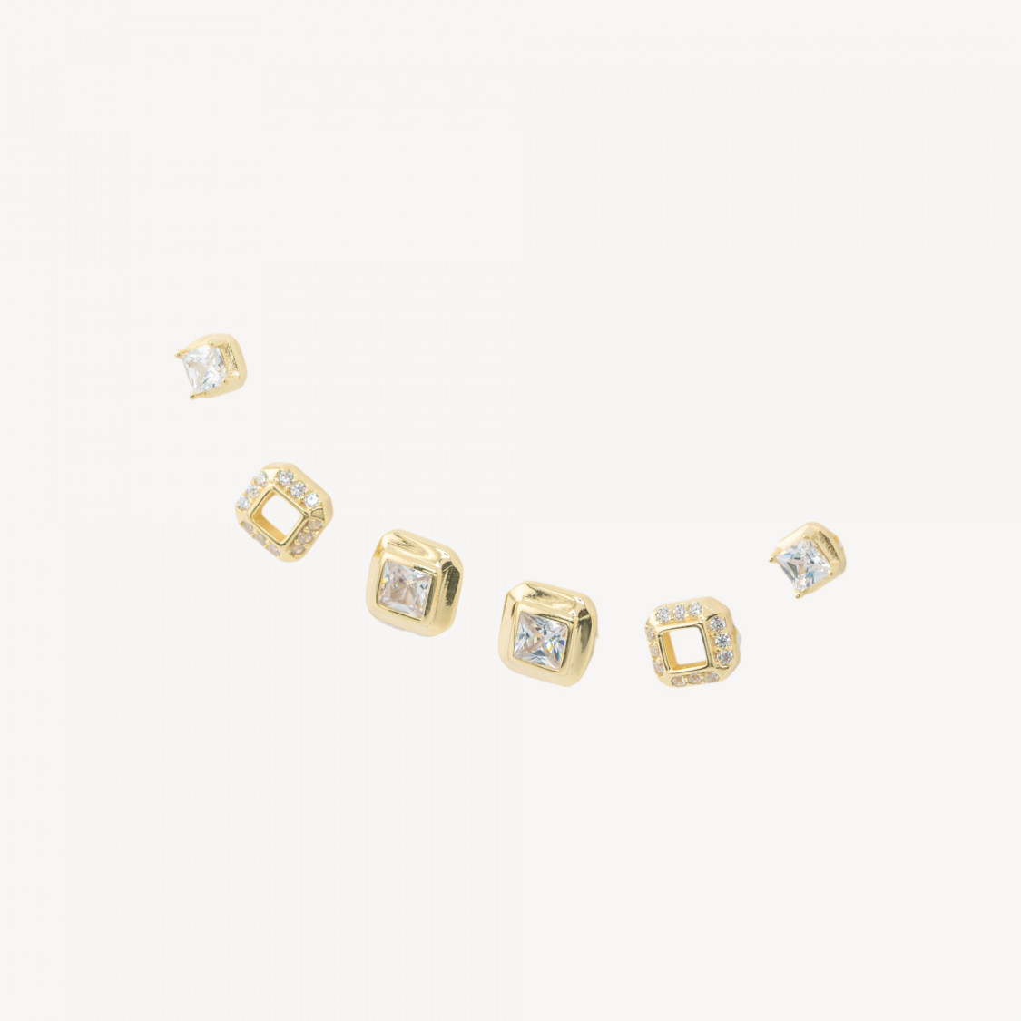 Orecchini In Argento 925 Con Zirconi MOD1594 Dorato-925 SILBER LUXE OHRRINGE | Worldofjewel.com
