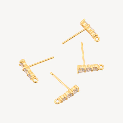 Ohrringverschlüsse aus 925er Sterlingsilber, 3 Leuchtpunkte, 2 x 10 mm, 3 Paare, vergoldet (Docht nicht enthalten)