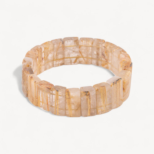 18,5 mm elastisches Armband aus natürlichem Rutilquarz