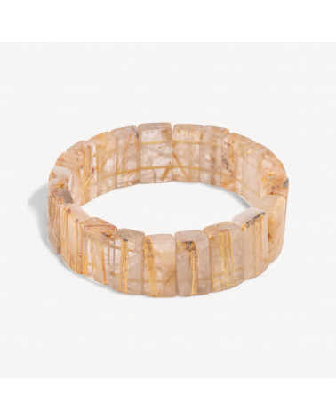 Bracciale Elastico Di Quarzo Rutilato Naturale 18,5mm-PIEDRAS DURAS | Worldofjewel.com