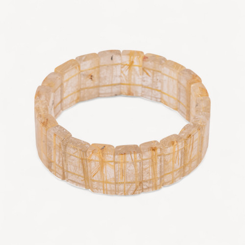 23 mm elastisches Armband aus natürlichem Rutilquarz