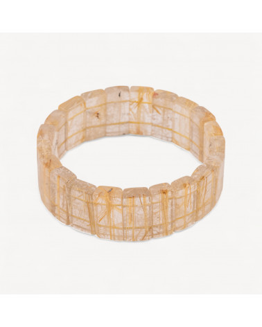 Bracciale Elastico Di Quarzo Rutilato Naturale 23mm-PIEDRAS DURAS | Worldofjewel.com