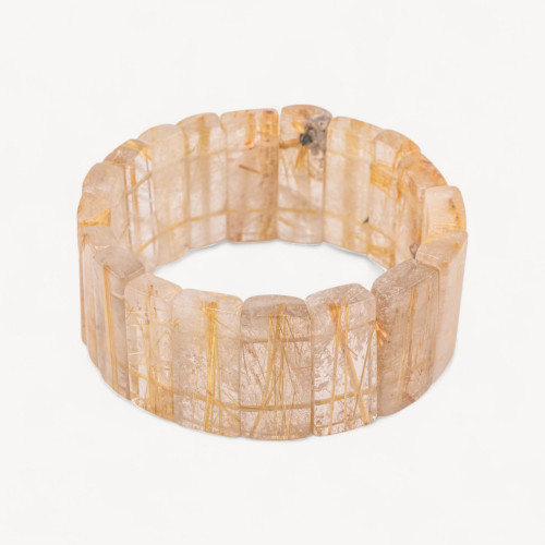 30mm Natural Rutilated Quartz Elastic Bracelet
