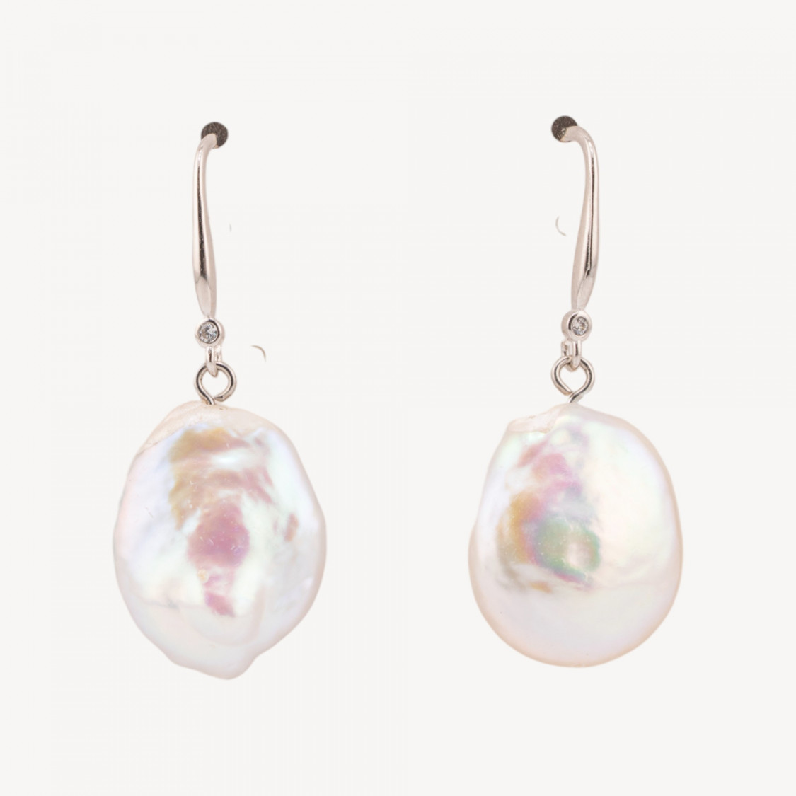 Orecchini Gioiello In Argento 925 con Punto Luce e Perle Barocche 16,5x40,5mm-ORECCHINI HOT PICKS | Worldofjewel.com