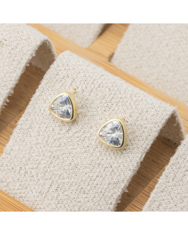Orecchini In Argento 925 Con Zirconi MOD1588 Dorato-PENDIENTES DE LUJO DE PLATA 925 | Worldofjewel.com
