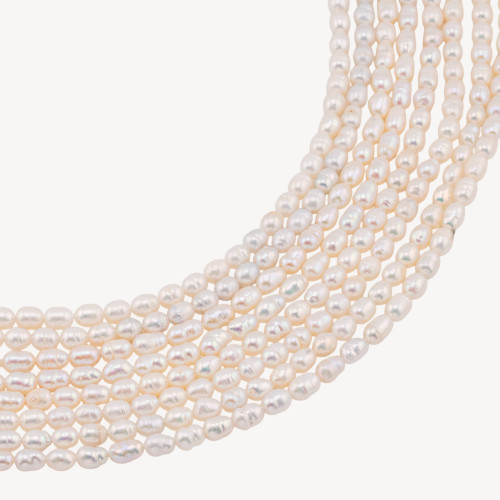 Perlas de Río Microperlas Grano de Arroz AA+ 4,5-5 mm Blanco