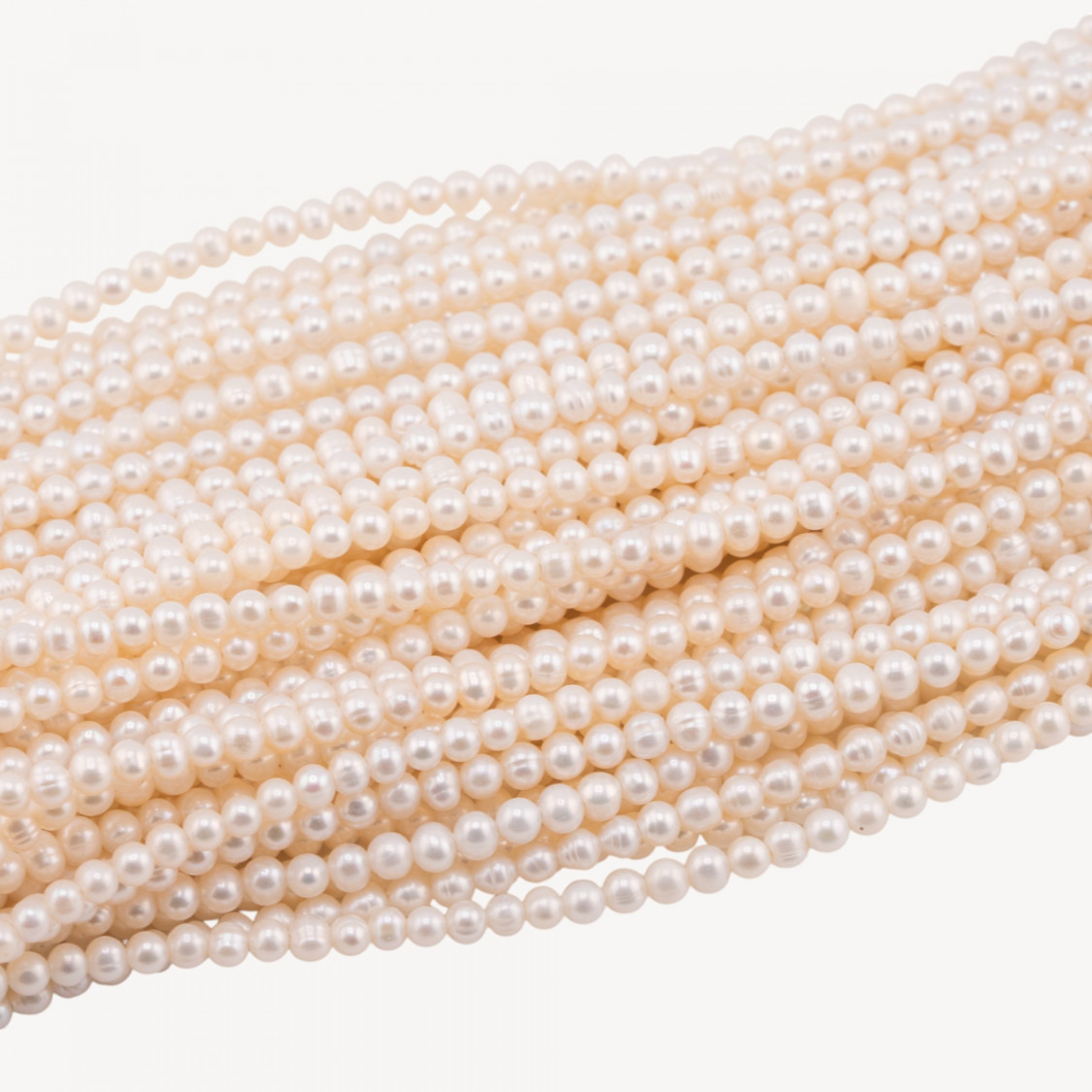 Perle Di Fiume Microperle Semiround A+ 3-4mm Bianco-MICROPERLAS NATURALES DE RÍO DE AGUA DULCE | Worldofjewel.com