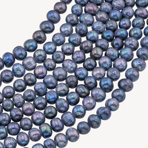 Perles de rivière semi-rondes gris foncé AA+ 10-11,5 mm