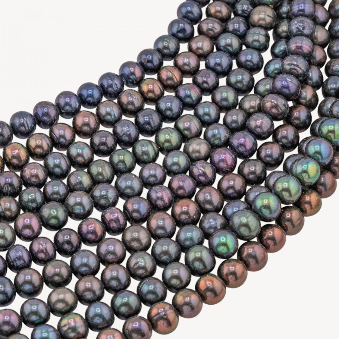 Perle di Fiume Tonde 9-10mm Nere Peacock-PERLE DI ACQUA DOLCE 6-10MM PERLE NATURALI | Worldofjewel.com