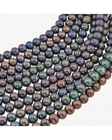 Perle di Fiume Tondo 9-10mm Nere Peacock-PERLAS DE RÍO ALTA SELECCIÓN | Worldofjewel.com